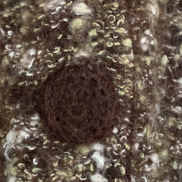 Vintage Boundary Waters brown womens open front knit sweater 34% mohair size M - Picture 4 of 9